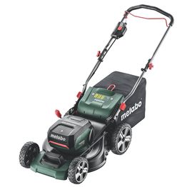 Akkuruohonleikkuri Metabo RM 36-18 LTX BL 46 18V sisältää 2x5.2Ah akut ja ASC 145 Duo -laturin