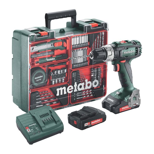 Akkuiskuporakone Metabo SB 18 L Set 18V sisältää 2kpl 2.0 Ah akkuja ja laturin SC 30
