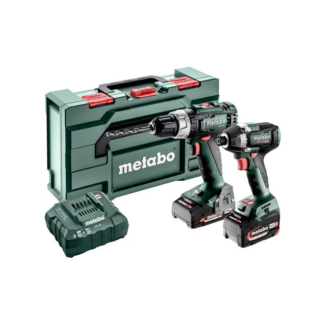 Työkalupaketti Metabo Combo Set 2.8.2 18V sisältää 2x2.0Ah ja 4,0Ah akut ja laturin ASC 55