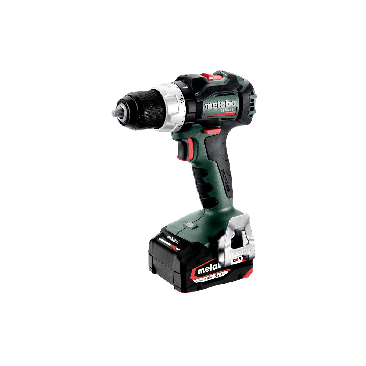 Akkuruuvinväännin Metabo BS 18 LT BL sisältää 2x5.2Ah Li-Power-akut
