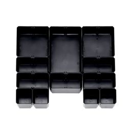 Lokerikko Metabo metaBOX 118 sisältää 12 siirrettävää lokeroa