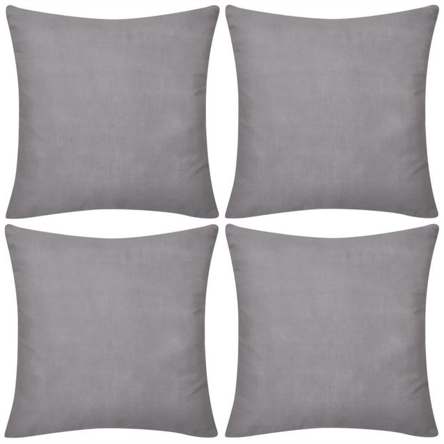 Harmaa tyynynpäällinen 4 kpl puuvilla 80 x 80 cm_1