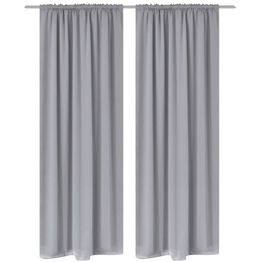 Harmaat pimennysverhot verhotankouralla 2 kpl 135 x 245 cm