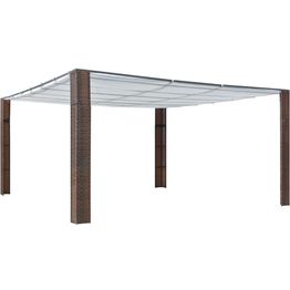 Huvimaja katolla polyrottinki 400x400x200 cm ruskea ja kerma