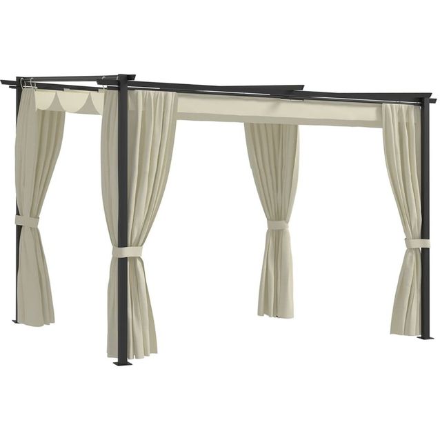 Huvimaja verhoilla 3x3 m kerma teräs_1