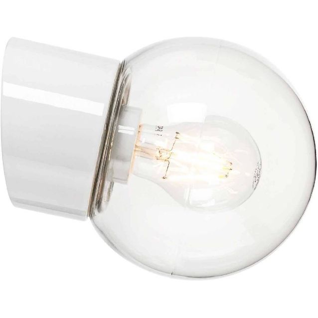 Seinävalaisin Ifö Electric Classic Glob Ø150mm kirkas kupu valkoinen vino IP54