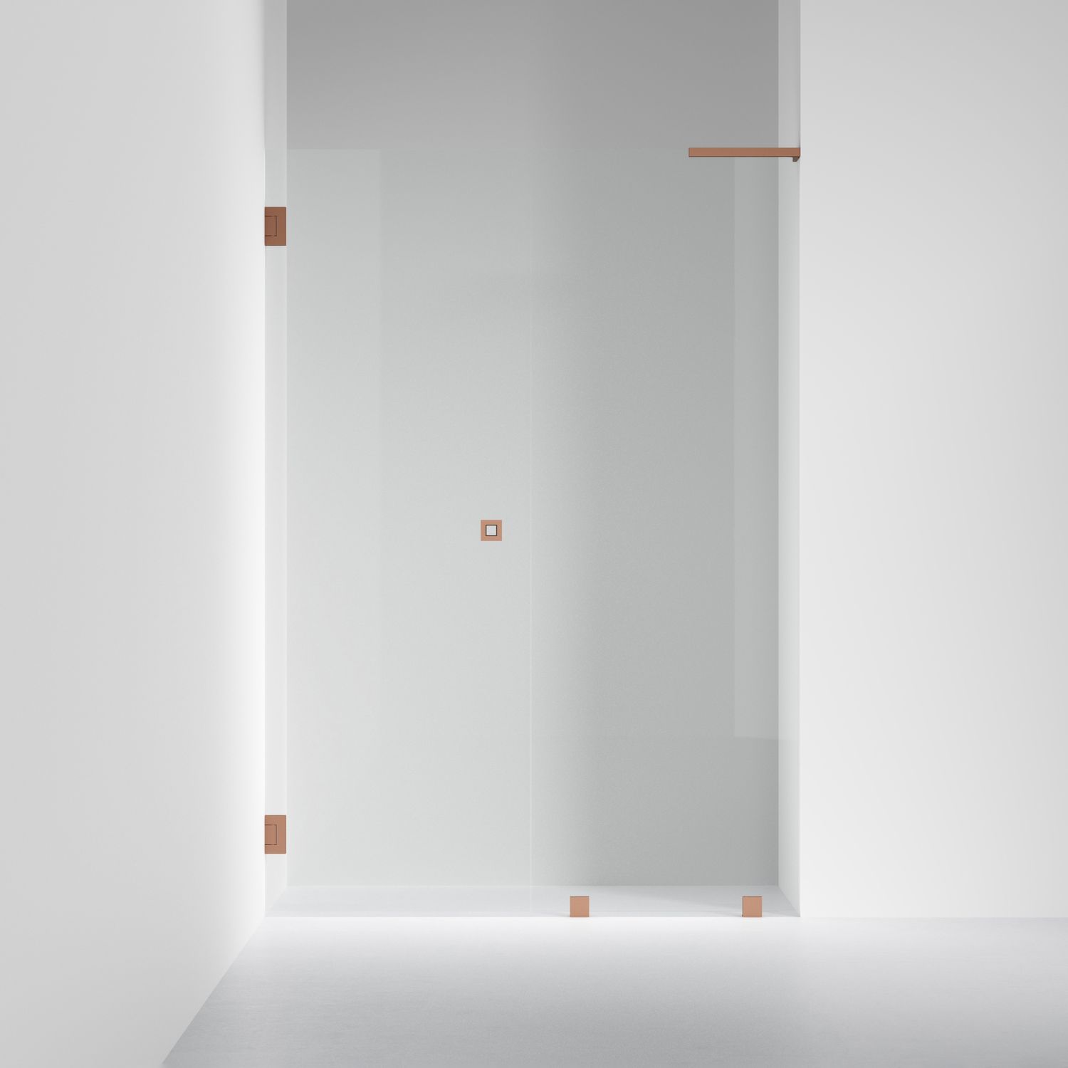 Suihkuseinä INR Arc 4 Original, mittatilaus, harjattu pronssiprofiili, kirkas opaalilasi, vasen