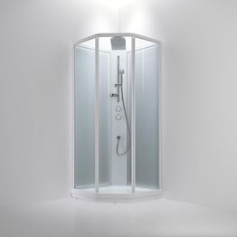 Suihkukaappi INR BRIC 3 90x90cm kirkas/huurrettu lasi valkoinen profiili 