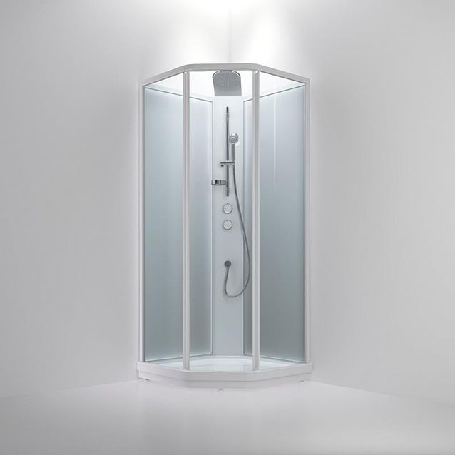 Suihkukaappi INR BRIC 3 100x100cm kirkas/huurrettu lasi valkoinen profiili 
