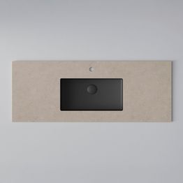 Kylpyhuoneen pöytätaso pesualtaalla INR Wave, Matte Black, Alapuolelta asennettu pesuallas (C), Reikä hanalle, 12×460mm