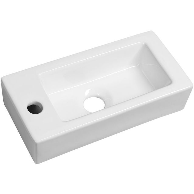 Pesuallas Interia Zoe 370 x 180 mm valkoinen vasen 