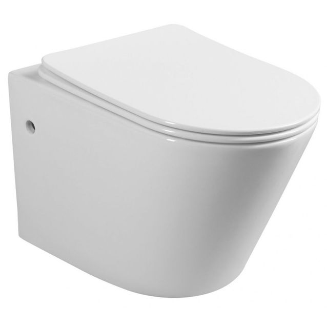 Seinään kiinnitettävä WC-istuin Interia Pako,ei huuhtelurengasta, keraaminen, valkoinen