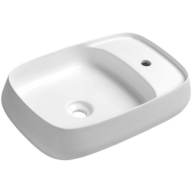 Malja-allas Interia Aventin 600 x 400 mm keraaminen valkoinen 