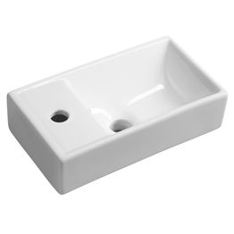 Malja-allas Interia Minos Cloakroom 400x220 mm vasen valkoinen