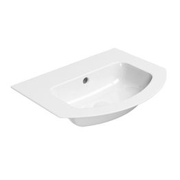 Pesuallas Interia Pura Slim 62x48cm, tasainen pohja, ei hanareikää, ExtraGlaze-pinnoite, valkoinen