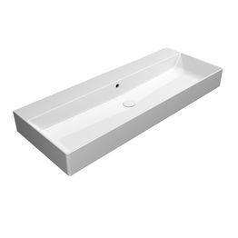 Pesuallas Interia Kube X 120x47cm, tasainen pohja, ei hanareikää, ExtraGlaze-pinnoite, valkoinen