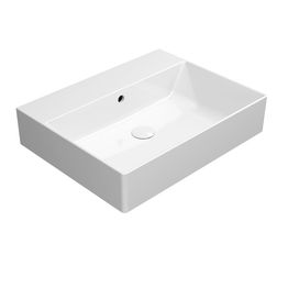 Malja-allas Interia Kube X 60x47cm, ei hanareikää, ExtraGlaze-pinnoite, valkoinen
