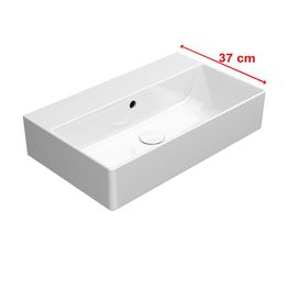Malja-allas Interia Kube X 60x37cm, tasainen pohja, ei hanareikää, ExtraGlaze-pinnoite, valkoinen 