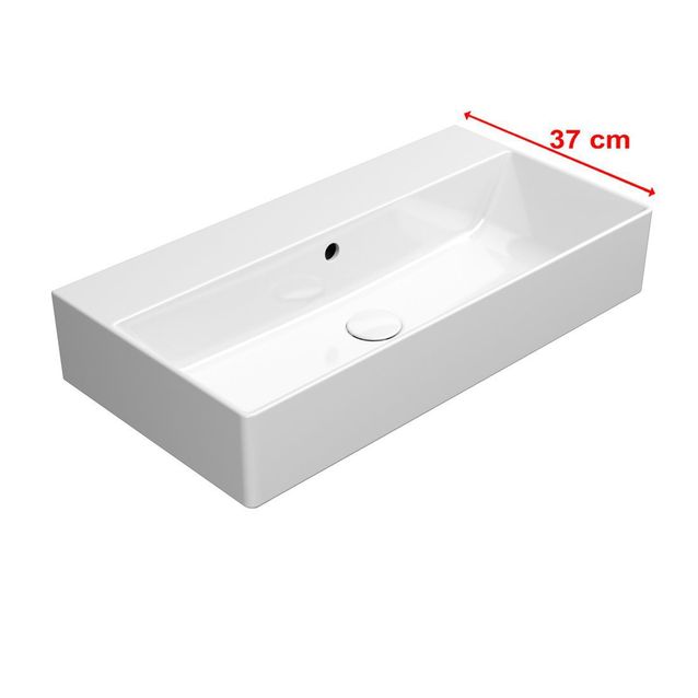Malja-allas Interia Kube X 70x37cm, ei hanareikää, valkoinen 