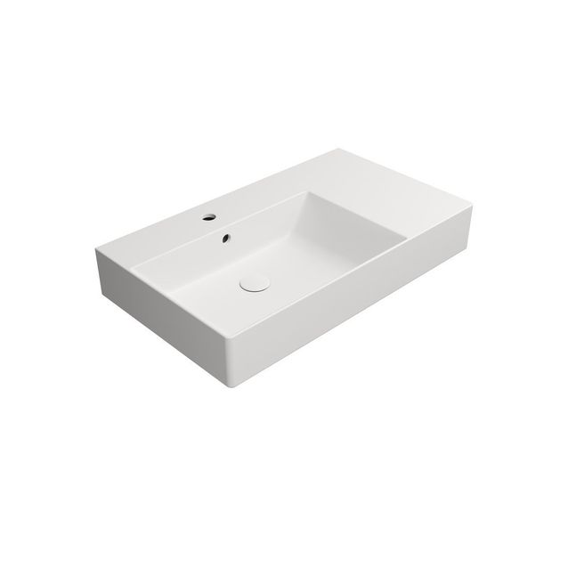 Malja-allas Interia Kube X 80x47cm, oikea, mattavalkoinen 