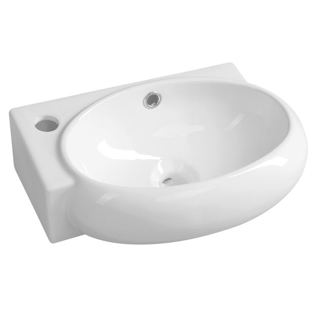 Pesuallas Interia RIBERA 43x285x15 cm vasen keraaminen valkoinen