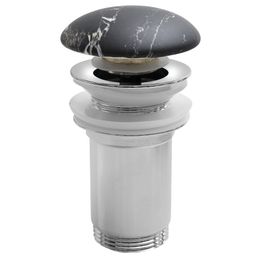 Pohjaventtiili Interia Carnico Marmor, 10-50mm, pop-up, ilman ylivuotosuojaa, keraaminen, musta