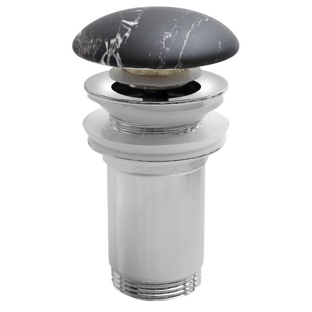 Pohjaventtiili Interia Carnico Marmor, 10-50mm, pop-up, ilman ylivuotosuojaa, keraaminen, musta