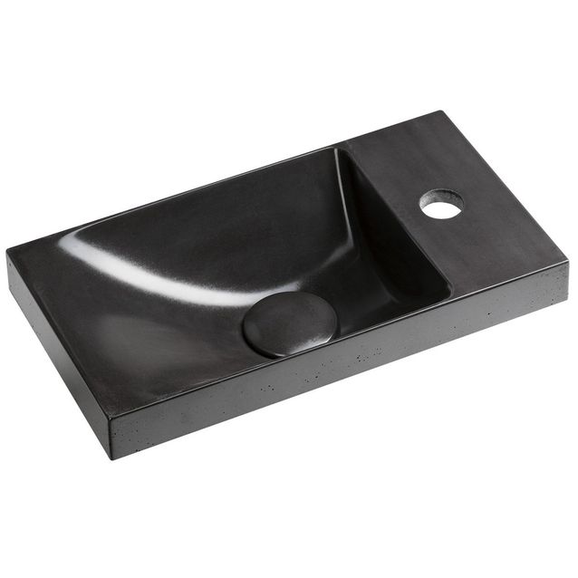 Pesuallas Interia Agos 40x22cm, vasen/oikea, betoni, antrasiitti