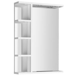 Valopeili Interia Korin, 50x70x12 cm, hyllyillä, valkoinen
