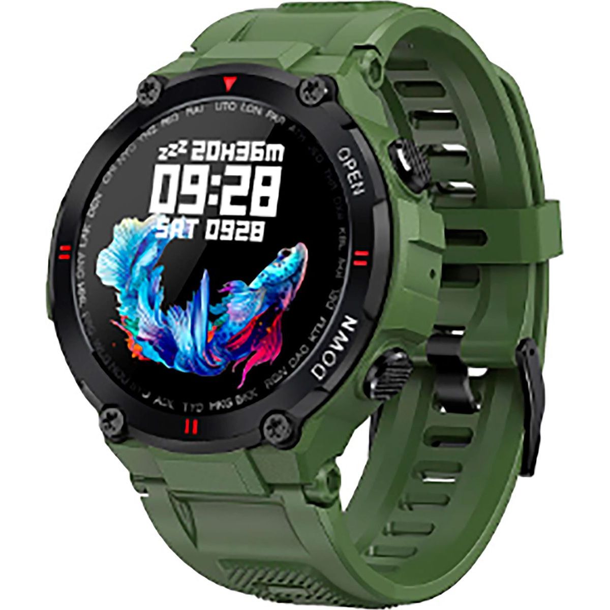 Älykello Kuura Smart Watch Tactical T7 V2, vihreä