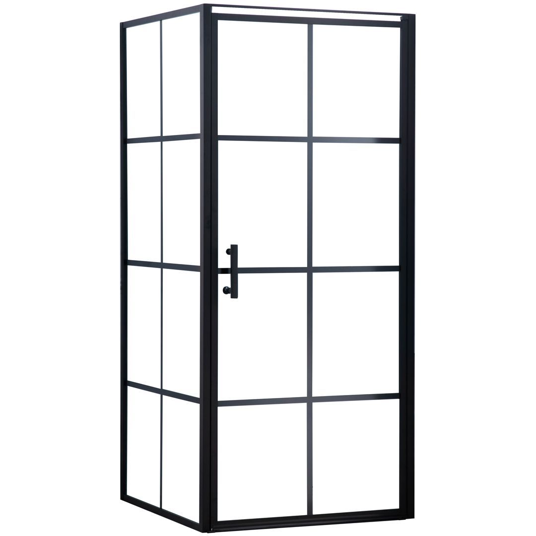 Suihkunurkka Lykke Deluxe 80x80x195 cm musta ristikkokehys