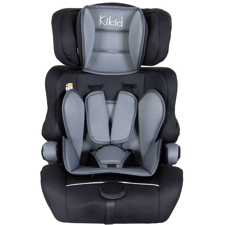 Turvaistuin Kikid Basic 76-150cm R129, musta-harmaa