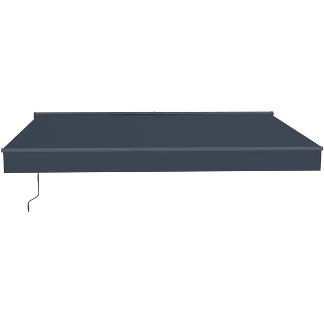 Puolikasettimarkiisi Lykke, 3,95x3 m, moottoroitu, tummanharmaa