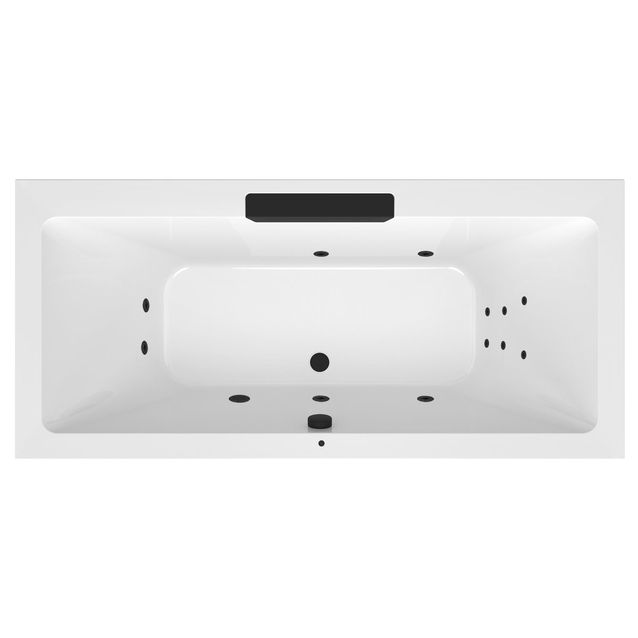 Poreamme Interia Cascata Attraction Hydro, 1850x850x450mm, 290l, musta/valkoinen