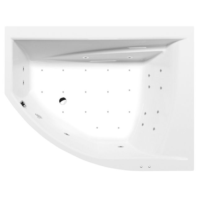 Poreamme Interia Tandem Active Hydro-Air, 1700x1300x500mm, oikea, 395l, valkoinen