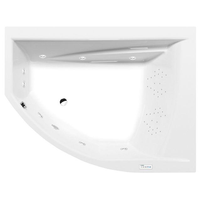 Poreamme Interia Tandem Highline Hydro, 1700x1300x500mm, oikea, 395l, valkoinen
