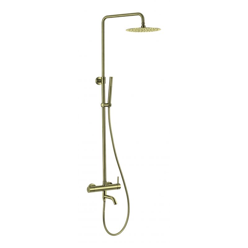 Sadesuihkusetti Interia Cherry, suihkupää ⌀250mm, harjattu kulta