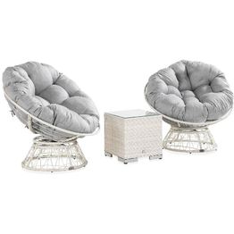 Parvekesetti Cozy 2 nojatuolia 2-istuttava harmaa