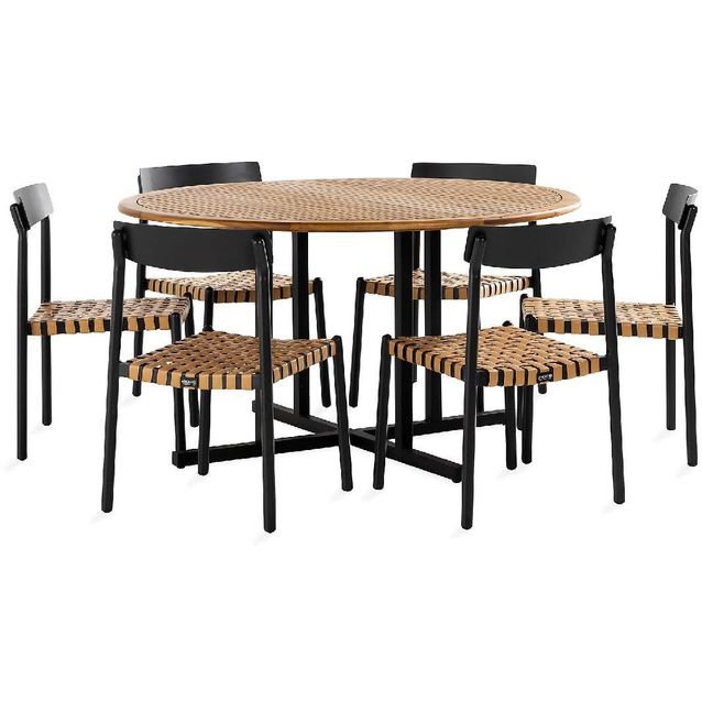 Ruokailuryhmä Lines 6 Buckle ruokatuolia musta