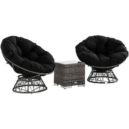 Parvekesetti Cozy 2 nojatuolia 2-istuttava musta