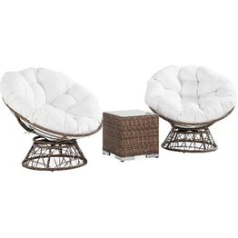 Parvekesetti Cozy 2 nojatuolia 2-istuttava ruskea