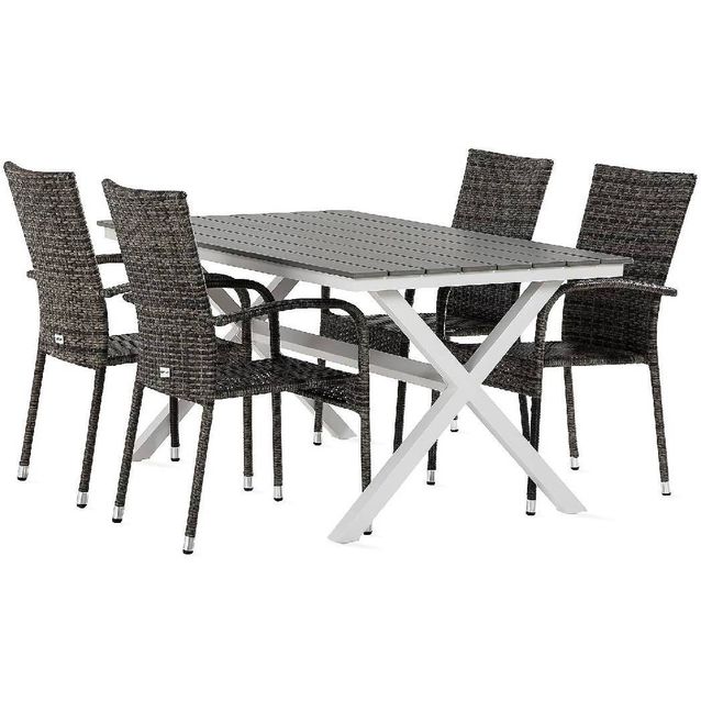 Ruokailuryhmä Tunis 4 Thor Light tuolia harmaa