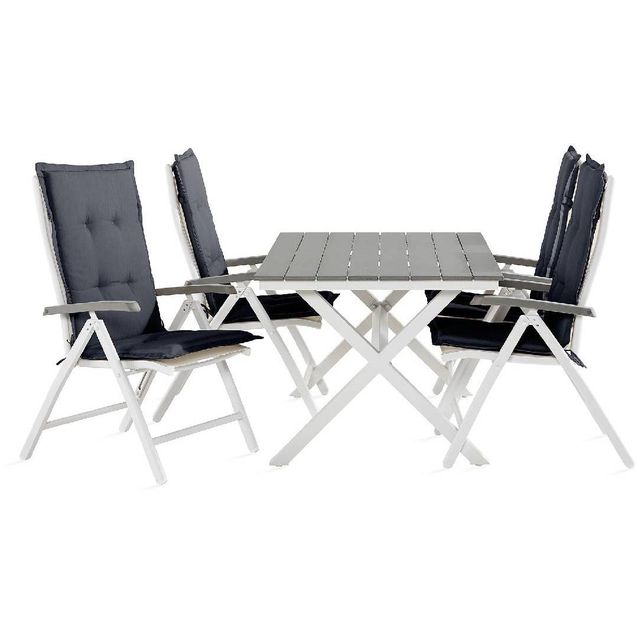 Ruokailuryhmä Tunis 4 Monaco säätötuolia valkoinen