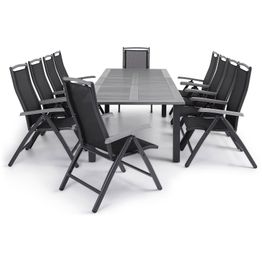 Ruokailuryhmä Monaco 10 säätötuolia Lyx harmaa