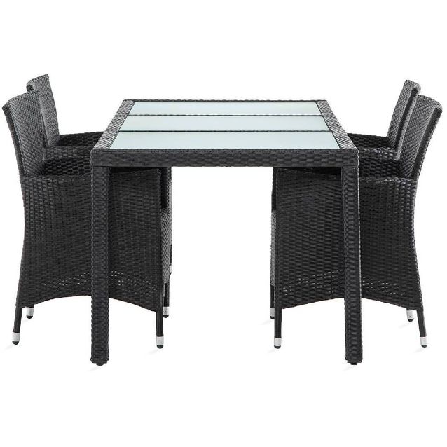 Ruokailuryhmä Aruba 4 Thor nojatuolia musta