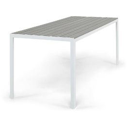 Ruokapöytä Tunis 205cm 6-istuttava harmaa/valkoinen