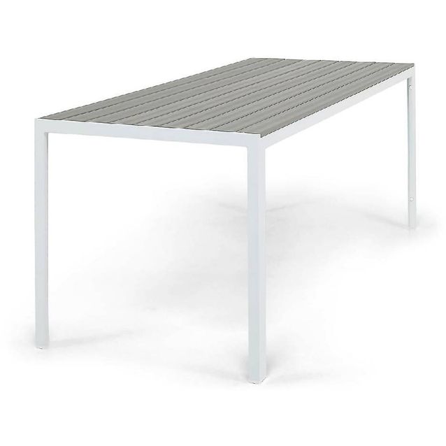 Ruokapöytä Tunis 205cm 6-istuttava harmaa/valkoinen