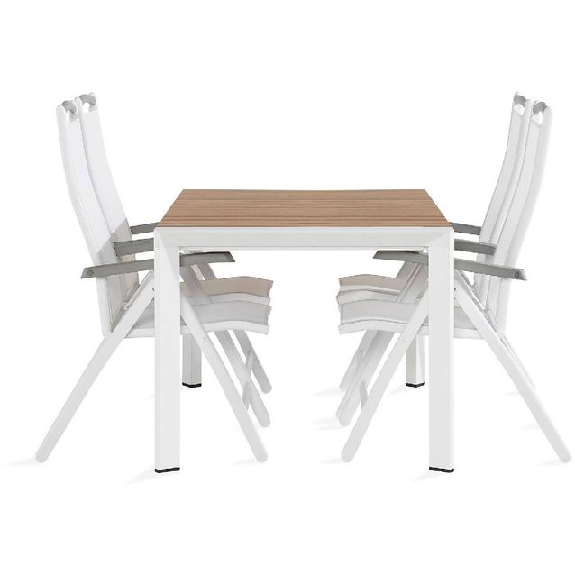 Ruokailuryhmä Demple 4 Monaco säätötuolia valkoinen/puu