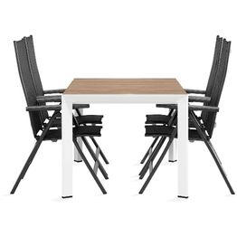 Ruokailuryhmä Demple 4 Monaco Light säätötuolia musta/puu