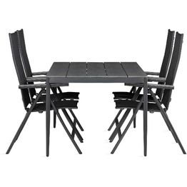 Ruokailuryhmä Zaide 4 Monaco Light tuolia musta